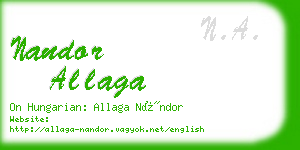 nandor allaga business card